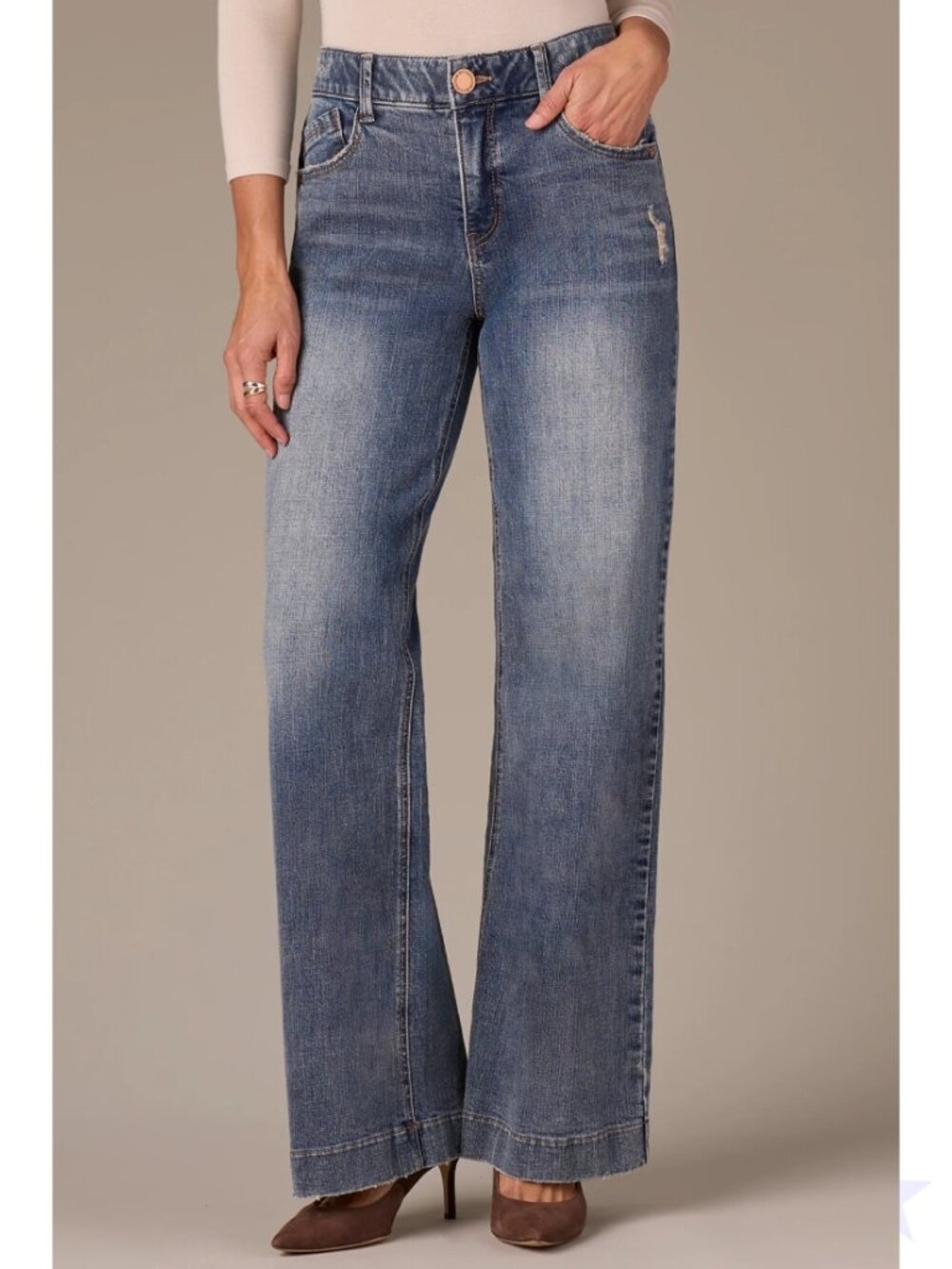 Wit & Wisdom Medium Wash Blue Wide Leg Jeans